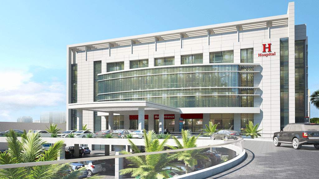 SKANDELLA-new-cairo-hospital-healthcare-general-hospital-under-construction-new-capital-egypt-render-delivery-garage-color