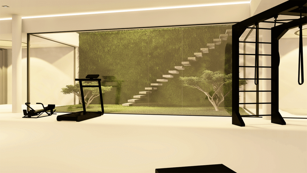 SKANDELLA-villa-cologne-II-green-wall-english-court-gym-interior-shot