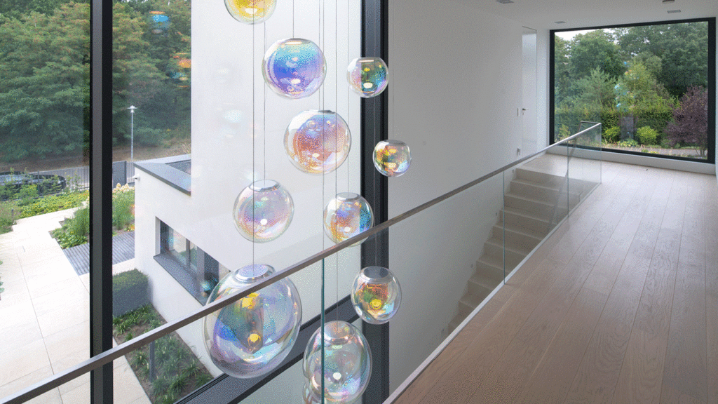 SKANDELLA-villa-potsdam-II-luxury-living-mezzanin-lightfixture-ceiling-high-glass-wood-floor-modern-design
